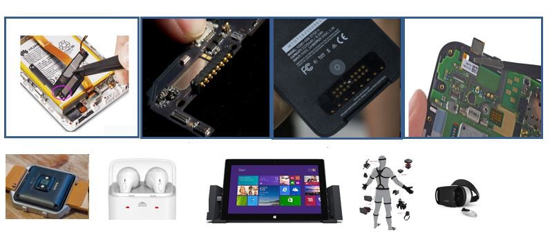 Pogo pin konektor aplikovaný na chytrá zařízení